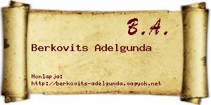 Berkovits Adelgunda névjegykártya